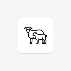 Lamb With Mother, vector, pixel perfect, illustrator file