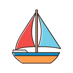 Illustration of sailing boat sailboat yacht sea travel ocean transport vessel nautical ship trip voyage
