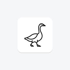 Goose Walking, vector, pixel perfect, illustrator file