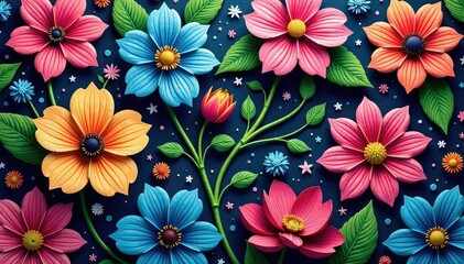 Intricate floral elements creating a flowing, continuous pattern , organic, nature, style