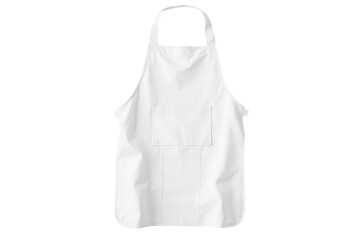 Clean white apron with a square pocket for cooking or crafting isolated on a transparent background