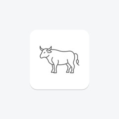 Bull Standing Still, vector, pixel perfect, illustrator file