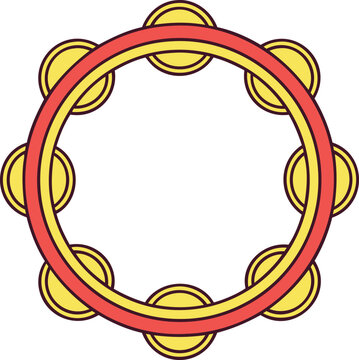 yellow and red tambourine musical instrument clip art preview