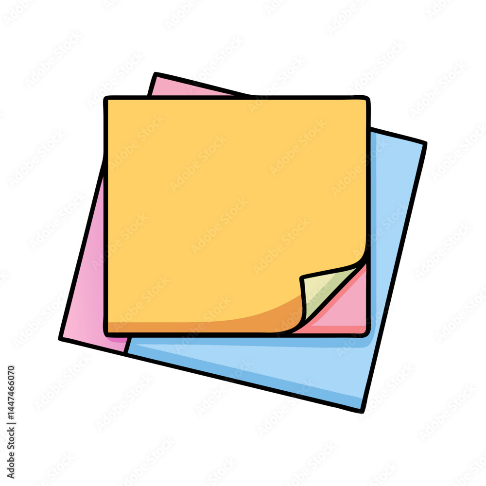 Aufkleber sticky notes vector illustration with colorful paper notes and memo pads for reminders and planning