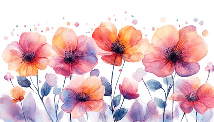 flowers in the wind isolated on transparent background
