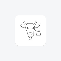 Cow With Bell, vector, pixel perfect, illustrator file