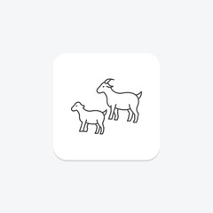 Goat With Kids, vector, pixel perfect, illustrator file