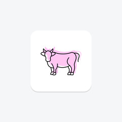Cow In Field, vector, pixel perfect, illustrator file