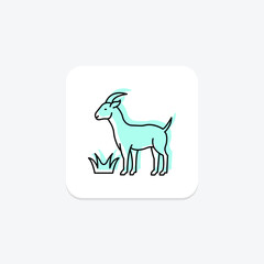 Goat Eating Grass, vector, pixel perfect, illustrator file