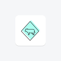 Cattle Crossing Sign, vector, pixel perfect, illustrator file