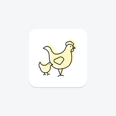 Rooster And Hen, vector, pixel perfect, illustrator file