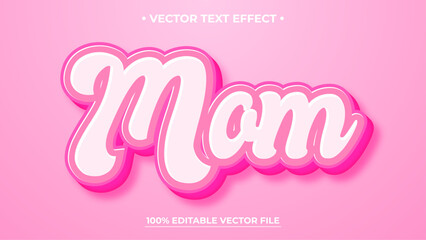 Mother Pink Text Effect 3D Style Editable Text Effect