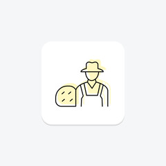 Farmer With Hay Bale, vector, pixel perfect, illustrator file