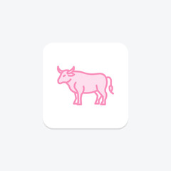Bull Standing Still, vector, pixel perfect, illustrator file