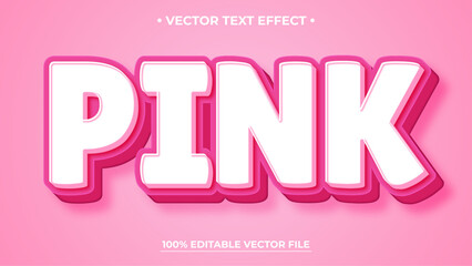 Pink bold 3d editable text effect for Valentine Design