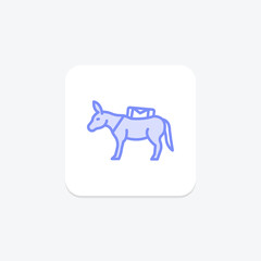 Fototapeta premium Donkey Carrying Load, vector, pixel perfect, illustrator file