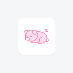 Piglet Sleeping, vector, pixel perfect, illustrator file