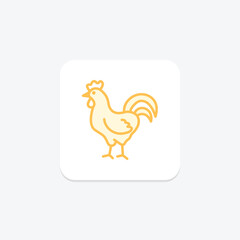 Rooster Crowing, vector, pixel perfect, illustrator file