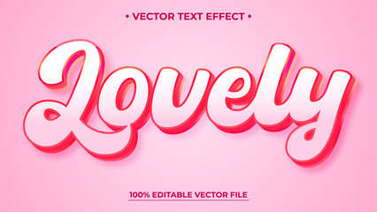 Lovely 3d vector text effect with modern glossy style design