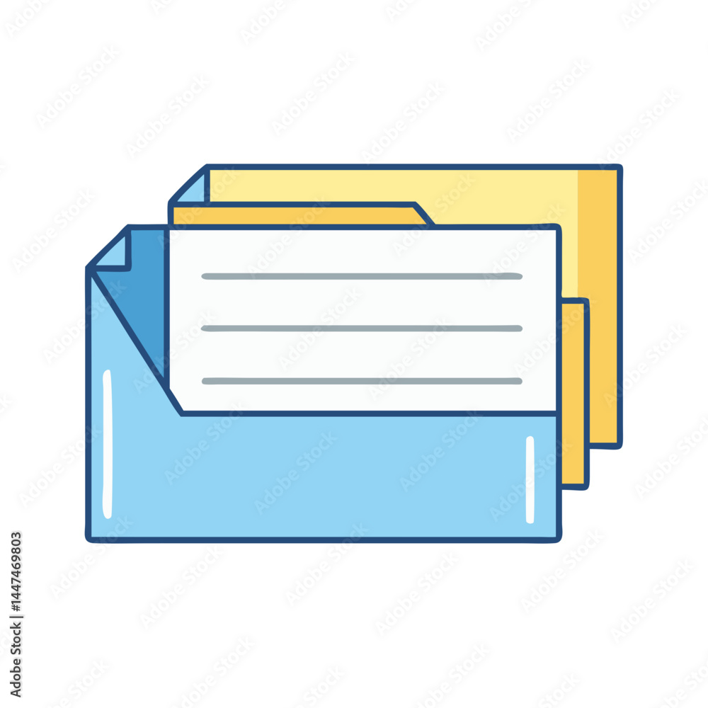 Aufkleber illustration of document file folder paper sheet information data management organization storage sy