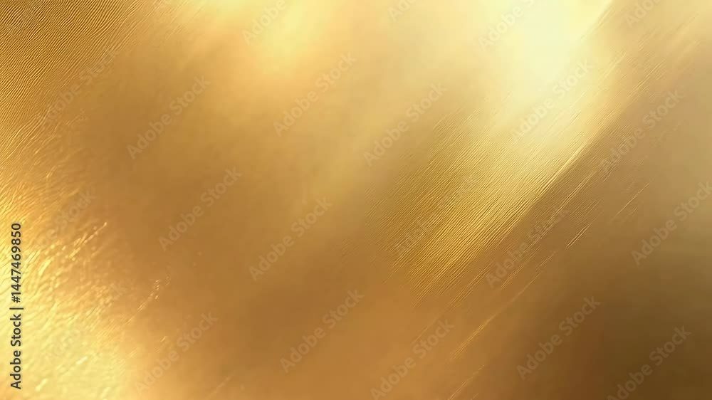 Poster abstract video background with a golden texture, featuring soft, blurred light and subtle diagonal l