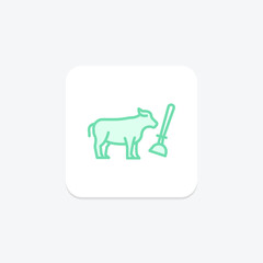 Cow Shed Cleaning, vector, pixel perfect, illustrator file