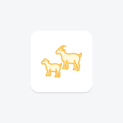 Goat With Kids, vector, pixel perfect, illustrator file