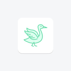 Duck Flapping Wings, vector, pixel perfect, illustrator file