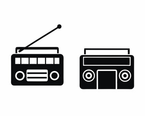 Radio icon silhouette vector illustration