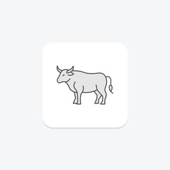 Bull Standing Still, vector, pixel perfect, illustrator file