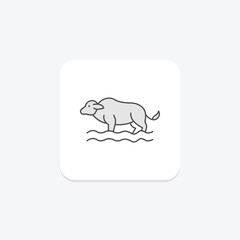 Buffalo In Water, vector, pixel perfect, illustrator file