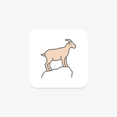 Goat On Rock, vector, pixel perfect, illustrator file