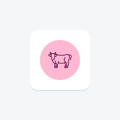 Cow In Field, vector, pixel perfect, illustrator file