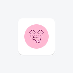 Cow In Rain, vector, pixel perfect, illustrator file