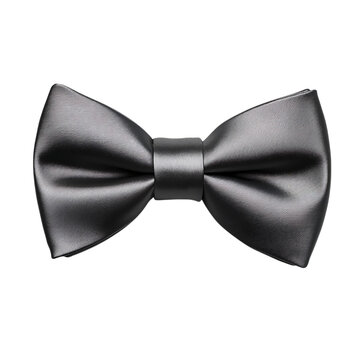 Black silk bowtie knot isolated on white, a formal fashion accessory for elegant celebrations