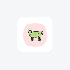 Cow In Field, vector, pixel perfect, illustrator file