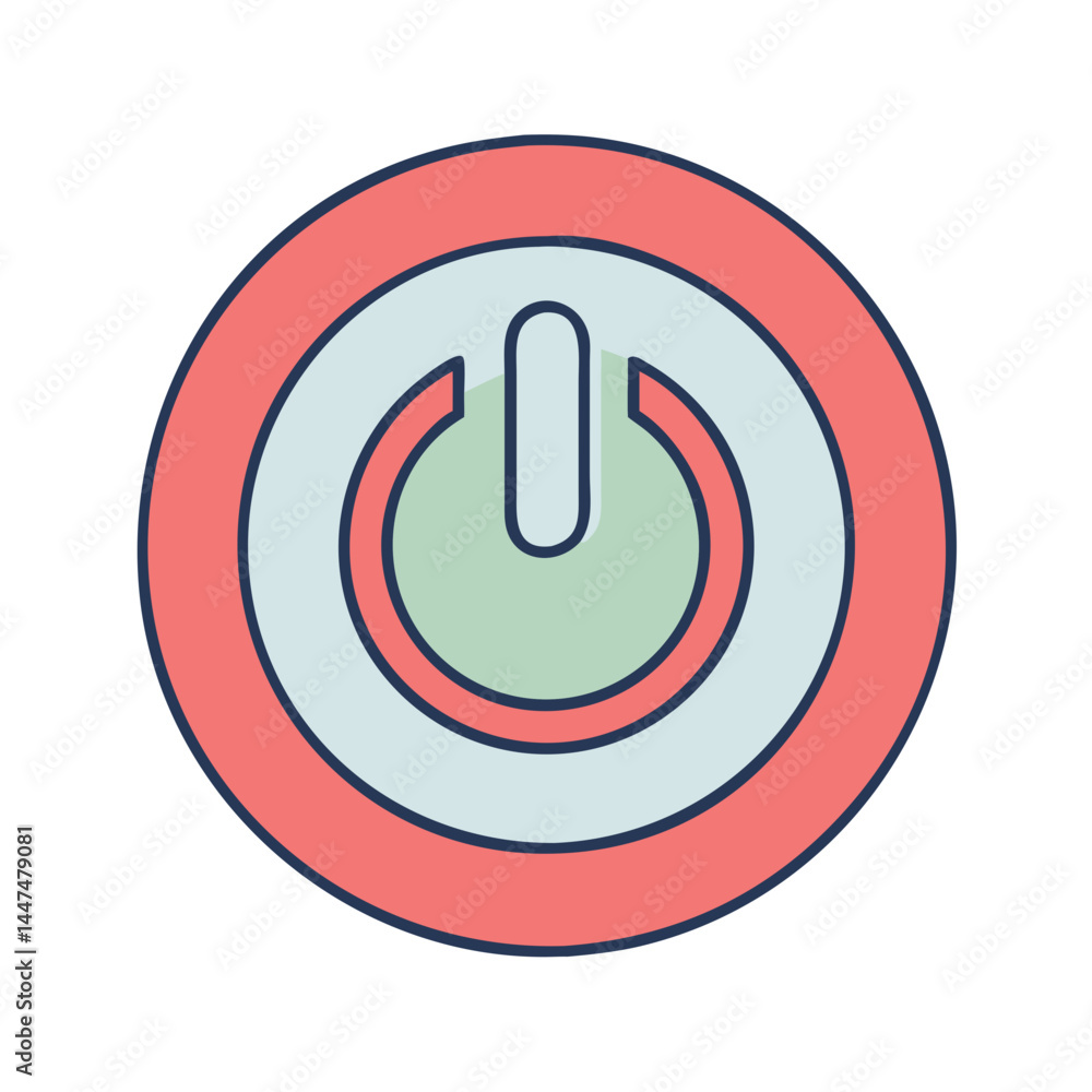 Poster power button icon symbol vector illustration on and off switch sign design graphic element