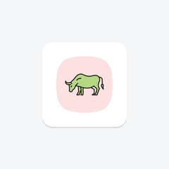 Bull Grazing, vector, pixel perfect, illustrator file