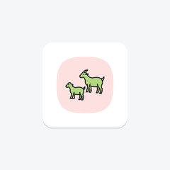 Goat With Kids, vector, pixel perfect, illustrator file