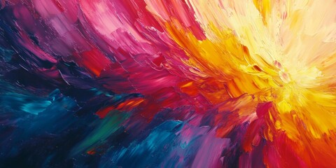 Abstract Colorful Impasto Painting