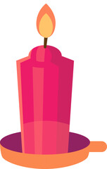 Illustration of Pink Candle with Flame