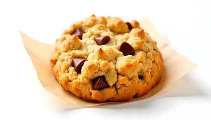 Oatmeal chip cookie isolated on white background