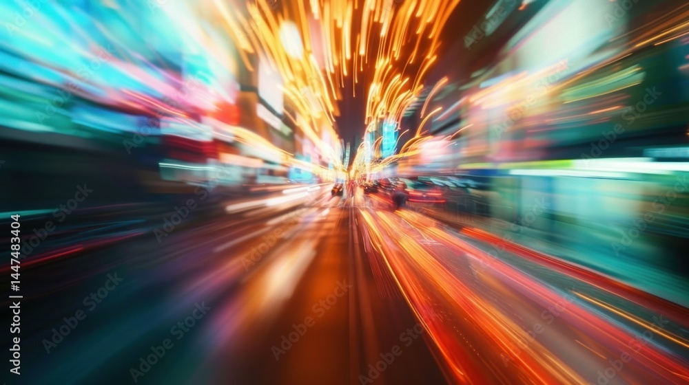 Poster blurred stock data as tech background