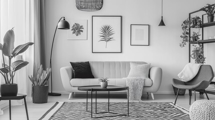 A spacious living room with the elegant design.