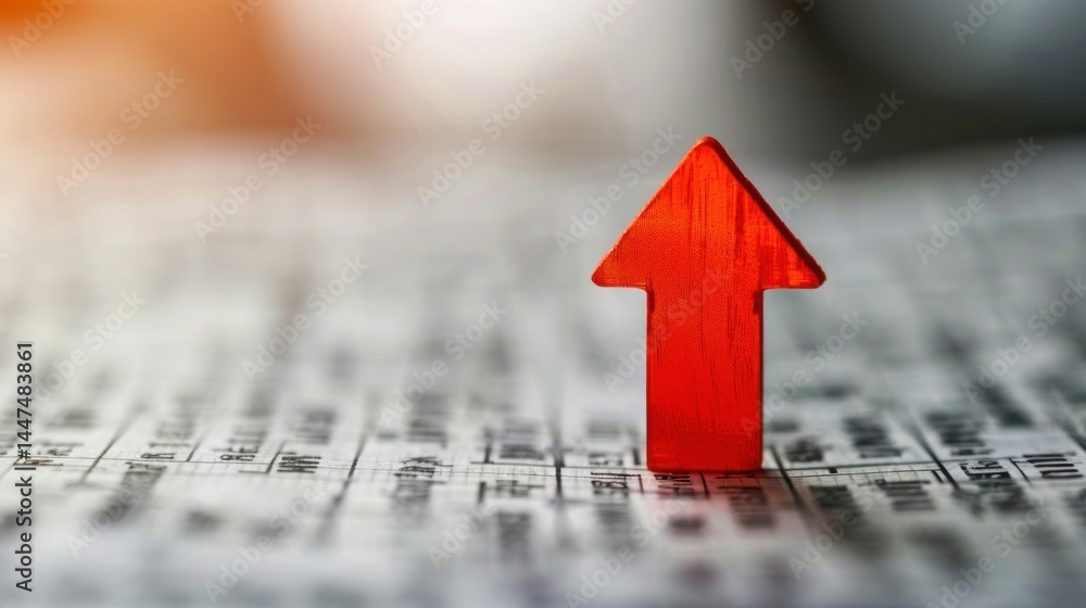Poster red arrow pointing down on stock chart