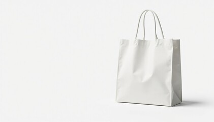 Classic white cotton shopping bag isolated on white , tote bag, eco bag