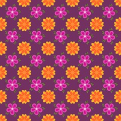 seamless pattern with pink flowers