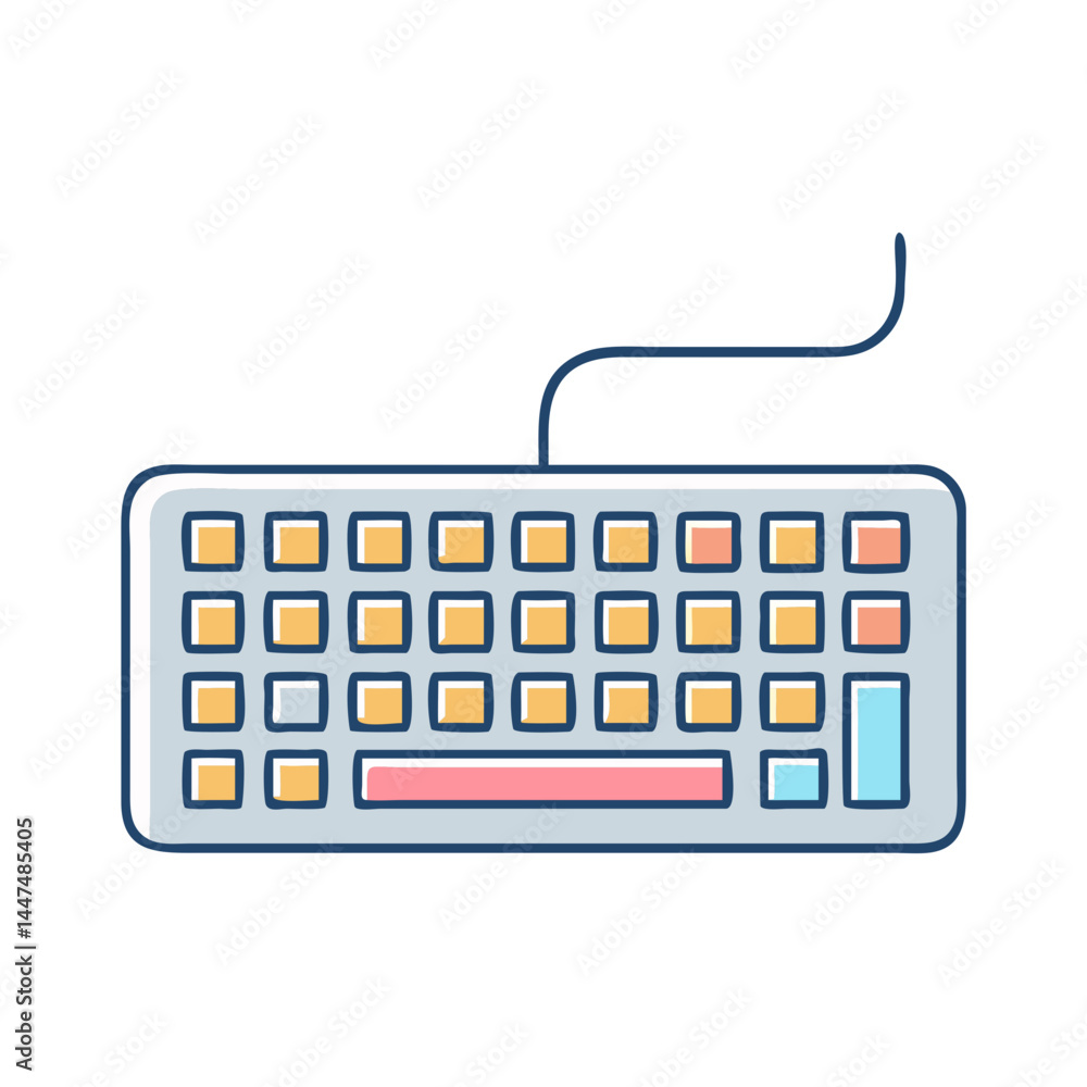 Poster Keyboard vector illustration for computer keyboard peripheral input device technology typing key