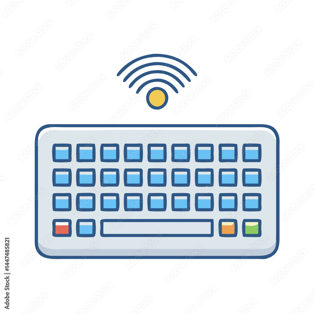 Poster Wireless keyboard vector illustration keyboard technology computer keyboard design keyboard icon input device