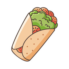 Delicious shawarma kebab vector illustration featuring middle eastern food and cuisine design element